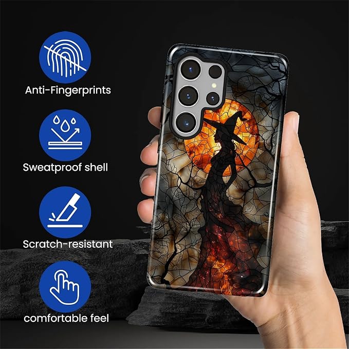 Case for Samsung Galaxy S26 Ultra Case, Halloween Witch Moon Stained Glass - Image 3