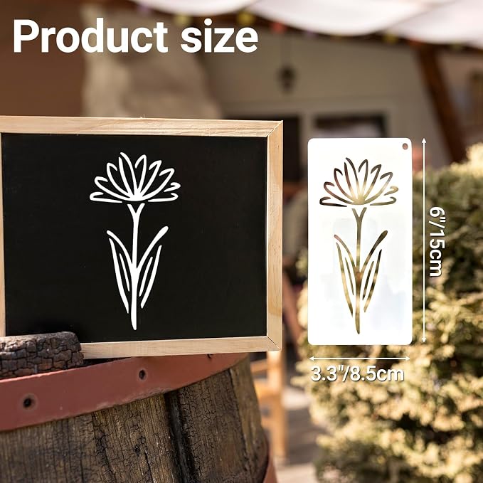 50PCS Flower Stencils for Painting, Small Botanical Stencils for Crafts Reusable - Image 6
