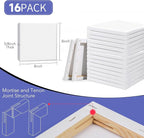 ESRICH Stretched Canvas for Painting, 16 Pack 8x8 Square Canvases for Painting - Image 2