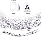 YMSDZHL Alphabet Beads A-Z 1200+Pcs Letter Beads, Acrylic 4x7mm Round Letter - Image 2