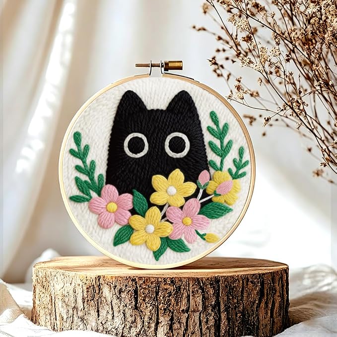 INFUNLY Cat Flowers Punch Needle Kit - Image 6