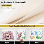 Soucolor Marker Paper Sketchbook, Bleedproof Maker Paper 9"x12" | Professional - Image 5