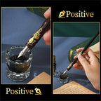 Joyeee Wooden Dip Pen Set with Ink, Vintage Letter Opener Knife, Desk Pen Holder - Image 7