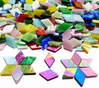 Magic Iridescent Mosaic Tiles for Crafts, 530 Pieces Colorful Stained Glass - Image 2