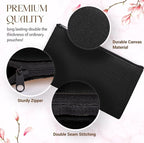 40 PCs 8.3x4.7 Black canvas Zipper Pouch, Makeup Bags Bulk Pencil Pouch - Image 4