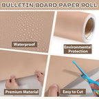 Qyeahkj 17.7in x 20ft Bulletin Board Paper Roll Bulletin Board Background Paper - Image 3