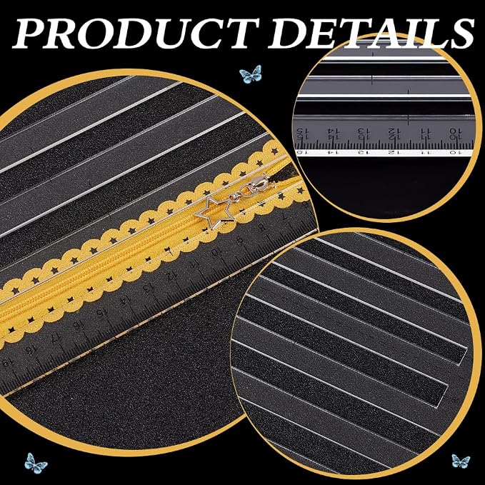MAYJOYDIY Acrylic Zipper Quilting Template 4 Sizes Zipper Pocket Template - Image 4