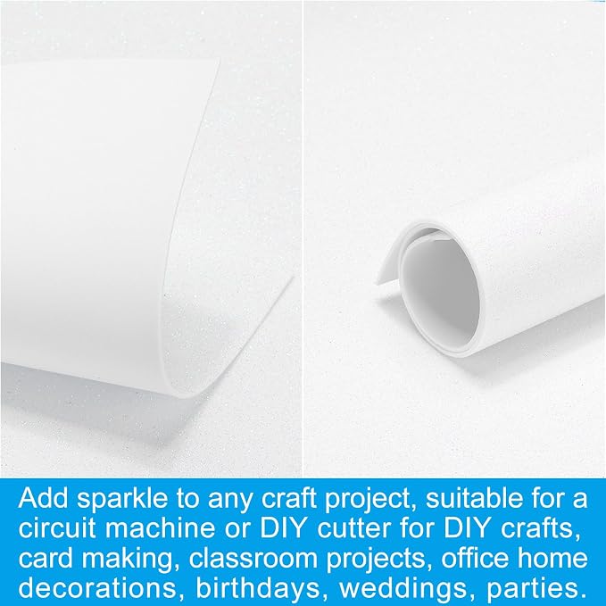 PATIKIL White Shiny EVA Glitter Foam Sheet 11 x 8 Inch 2mm Thick Sparkle EVA - Image 5