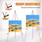 Easel Stand for Display, Aredy 63" Portable Painting Easel, Lightweight Metal - Image 6