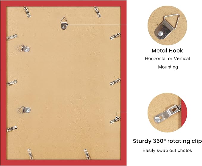 12x16 Picture Frame with Wavy Mat, Wooden Real Glass 12 x 16 Photo Frame - Image 4