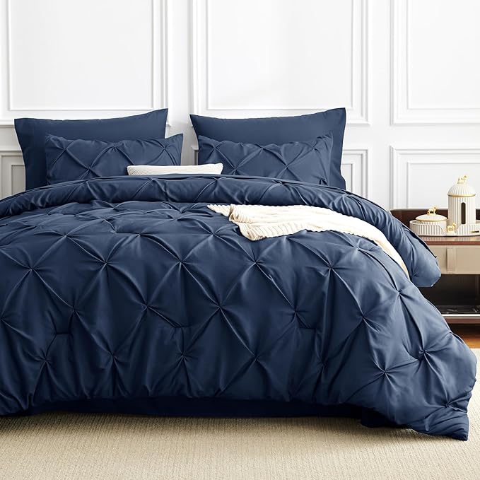 CozyLux Oversized Queen Comforter Sets Navy Blue, 7 Pieces Oversized Queen - Image 8