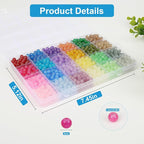 XSEINO About 1200PCS 6mm Glass Beads Bracelet Making Kit, 24 Colorful Nature - Image 3