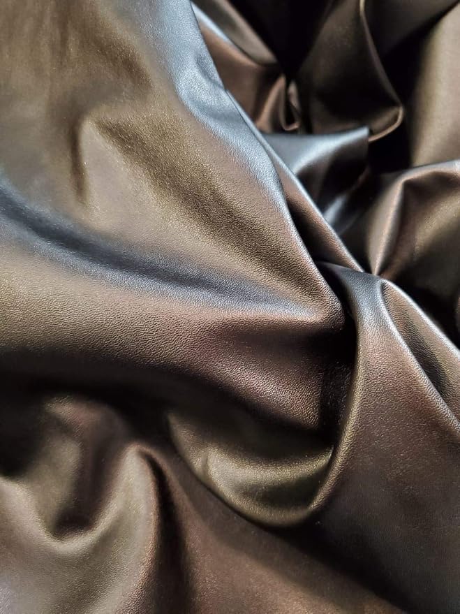 Black Faux Leather Synthetic for Pants and Tops Thin Pleather 0.6 mm 1 Yard 52 - Image 2