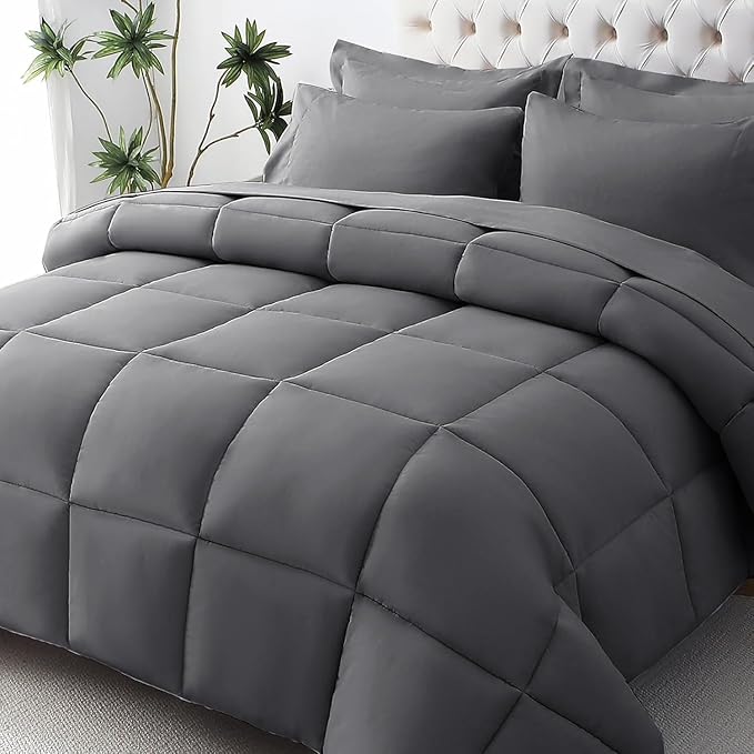 JOLLYVOGUE Twin Comforter Set, Ultra-Soft Bed in a Bag Twin Size 5 Pieces by JOLLYVOGUE