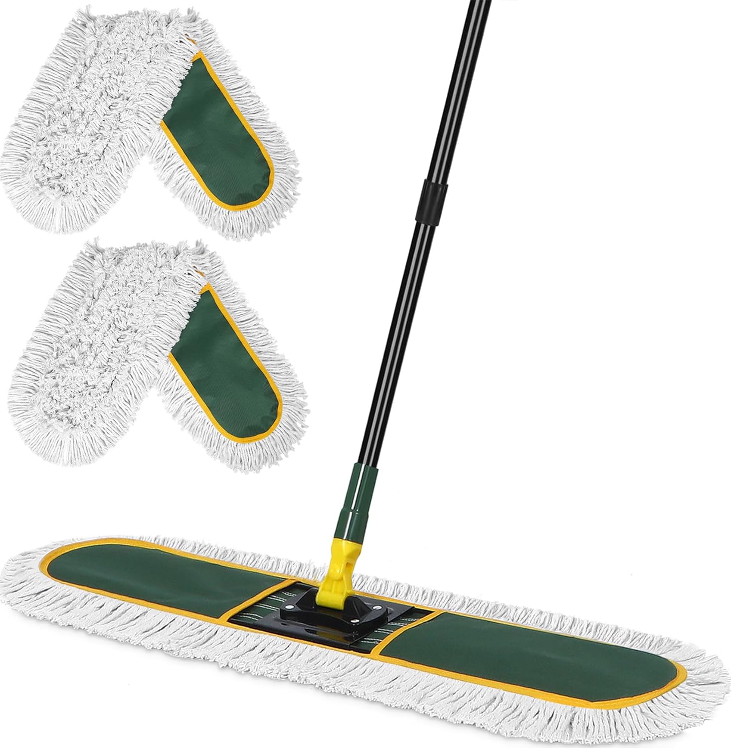 36" Commercial Dust Mop for Floor Cleaning with Replacement Mop Pads, Heavy Duty Industrial Large Floor Wet Dry Mop for Cleaning Office Garage Hardwood Warehouse Factory Mall
