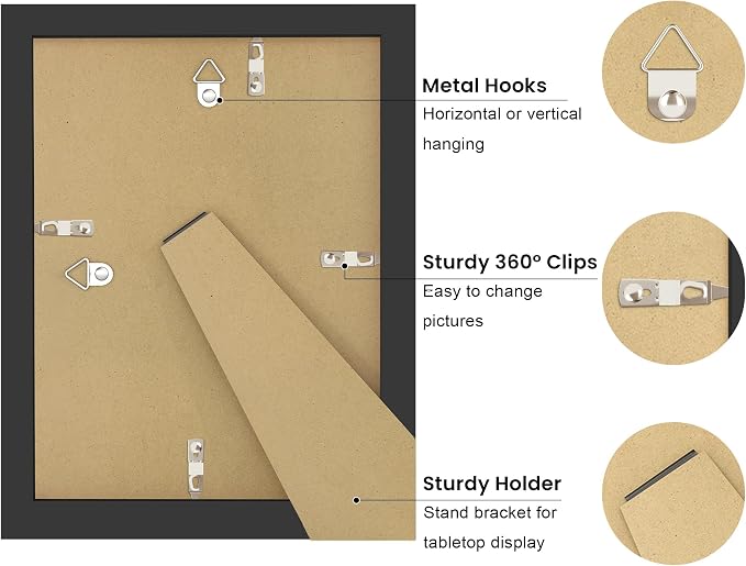 5x7 Picture Frame with Real Glass, Wooden cute 5 x 7 Photo Frame with Wavy Mat - Image 4