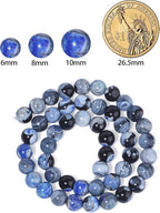 45pcs Round Loose Blue&Grey Fire Agate Beads - Image 2