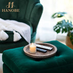 Hanobe Wooden Tray for Coffee Table, Decorative Round Candle Holder Plate | - Image 8