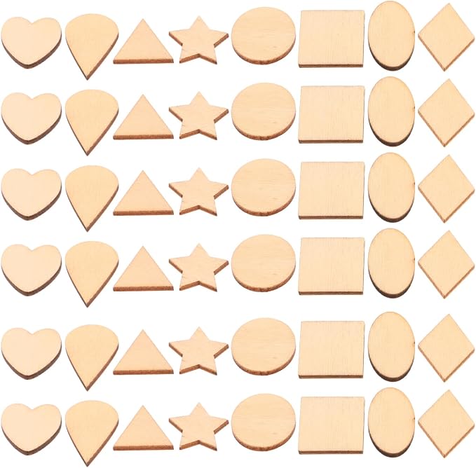 TIDTALEO Unfinished Wood Shapes DIY Craft Kit 38g Set Natural Wooden Water Drop by TIDTALEO