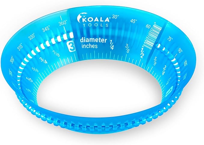 Koala Tools - Mini Ring Ruler for Circle Templates and Surfaces, Circular Ruler by KOALATOOLS