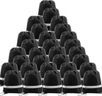 BeeGreen 30 Pieces Black Drawstring Backpacks Bulk Cinch Bags, Reflective by BeeGreen