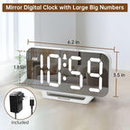 Peakeep Slim Digital Mirror Aesthetic Alarm Clock - Image 2