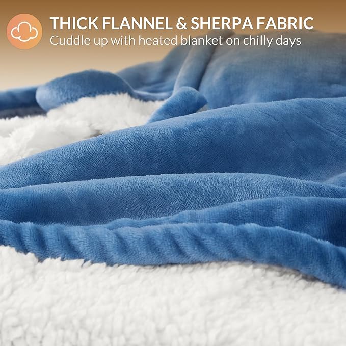 HOMLYNS LuxeHeat Heated Blanket Electric Blanket Queen Size, Soft Flannel - Image 5