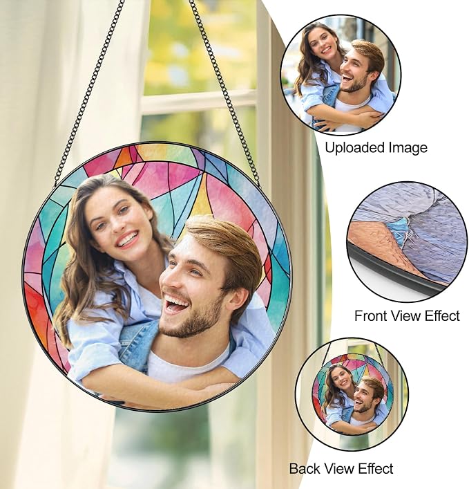 Personalized Photo Stained Glass Suncatcher, Custom Photo Gifts - Image 3