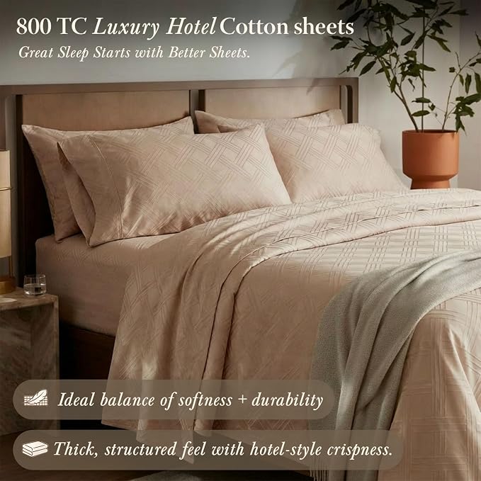 Threadmill King Size Sheets for King Mattress | 800 Thread Count Jacquard - Image 2