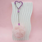 Beadable Heart Pom Pom Keychain Blank Bar - Image 7