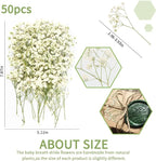 50Pcs Mini Dried Pressed White Baby's Breath Flowers Bulk - Image 2