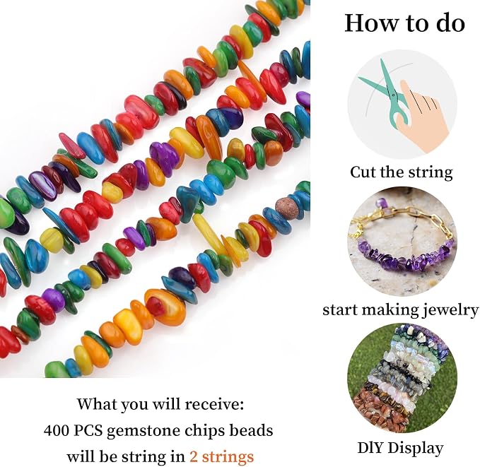 400pcs Natural Chip Shell Beads - Image 9