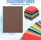 PATIKIL 10Pcs Brown EVA Foam Sheets, 15.7 x 11.8 Inches 1mm Thick Foam Sheets - Image 2