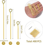 400 PCS 30mm 50mm 70mm Mixed Length Eye Pins - Image 2