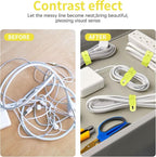 Oligei 25 Pcs Silicone Cable Ties, Cable Ties Reusable, High Elasticity Cord - Image 6