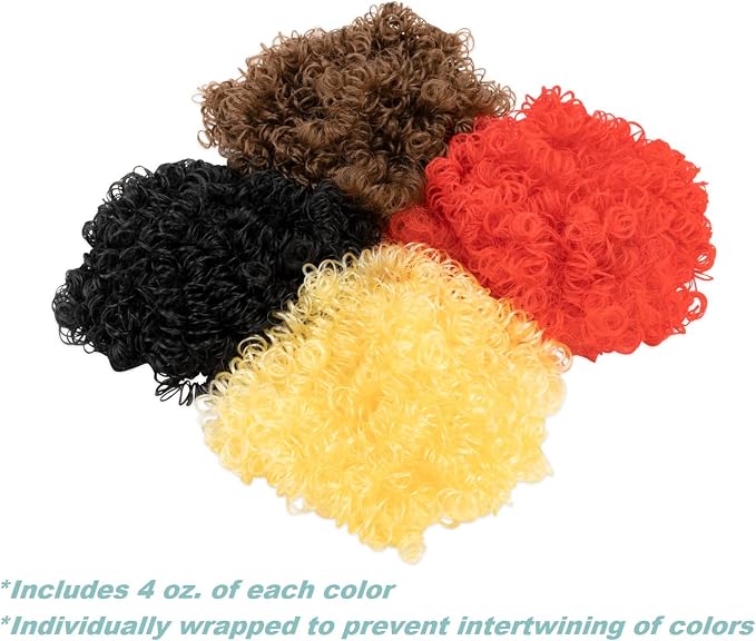 Hygloss 16 oz Curly Doll Hair for Crafts Assorted- Premium Synthetic Hair for - Image 2
