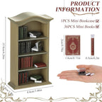36 Pcs 1:12 Scale Miniatures Dollhouse Books and Wooden Bookcase | 4 Floors - Image 7