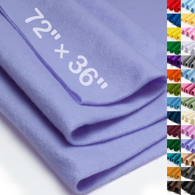 XSEINO Lavender Large Felt Fabric 72" X 36 ", 1.4 mm Thick Soft Felt Fabric by XSEINOiscreating%EF%BC%81