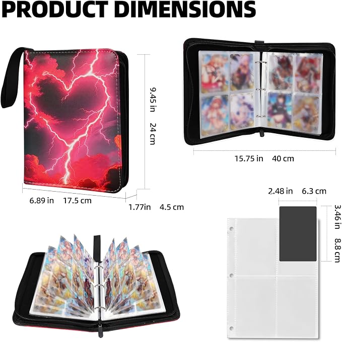 Collectible Trading Card Albums, 4 Pocket Card Binder, 400 Double Sided Pocket - Image 3