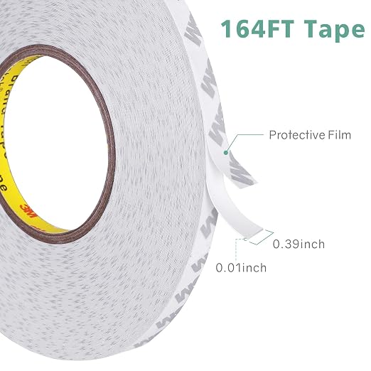 Double Sided Tape Heavy Duty, Super Strong Adhesive, 164ft x 0.39in, 1 Pack | - Image 3