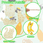 40 pcs Mixed Styles Lovely Cat Theme Unfinished Wood Cutout Charms Kitten Pet - Image 3