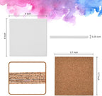 24 Pcs Ceramic Tiles for Crafts Ceramic Coasters for Crafts Blank White - Image 3
