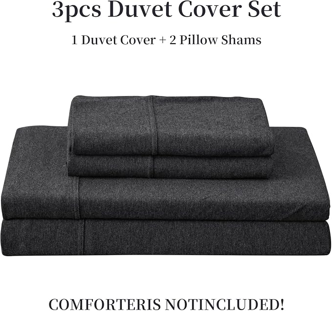 PURE ERA Jersey Knit Duvet Cover Set 100% T-Shirt Cotton Super Soft Comfy 2pc - Image 7