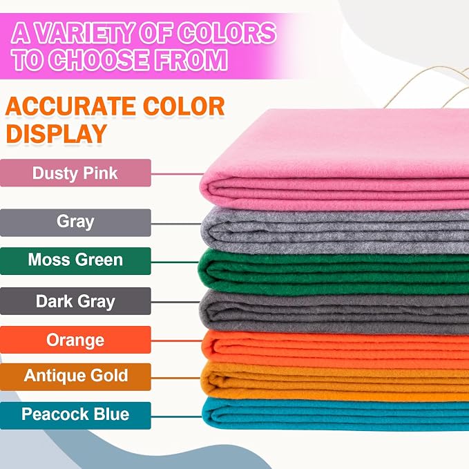 XSEINO Dust Pink Large Felt Fabric 72" X 36 ", 1.4 mm Thick Soft Felt Fabric - Image 5