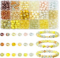 DUQGUHO 8mm Yellow Beads for Jewelry Making Yellow Glass Beads for Crafts by DUQGUHO