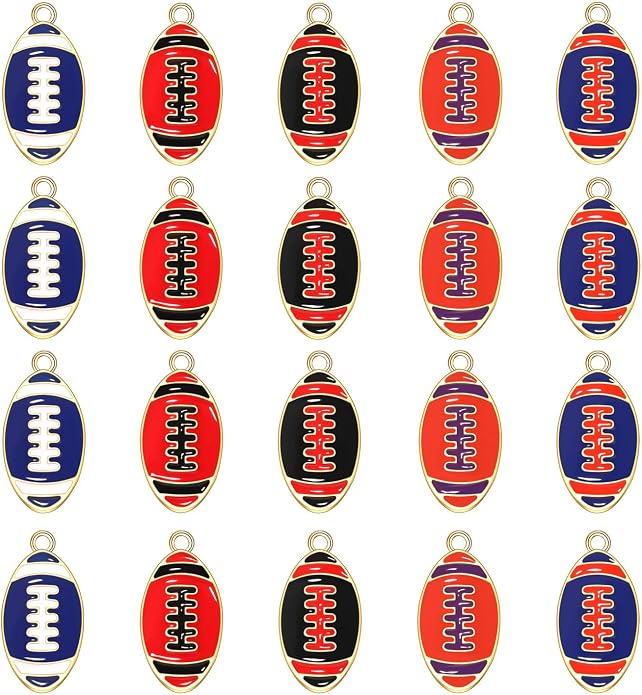 20PCS Sports Charms Enamel Basketball Baseball Pendant Charms - Image 5
