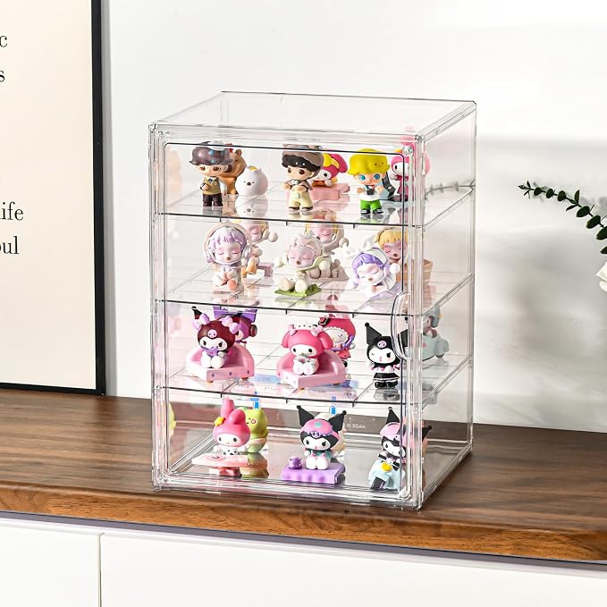 2 Pack 4 Tier Display Case for Collectibles, Storage Container - Image 8