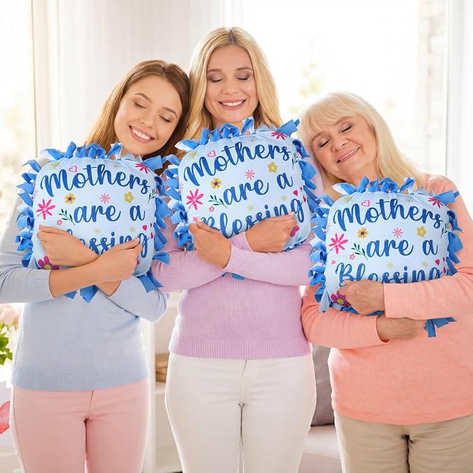 Chunful 6 Sets Christmas Fleece Tied Pillow Craft Kits Mothers are a Blessing - Image 4