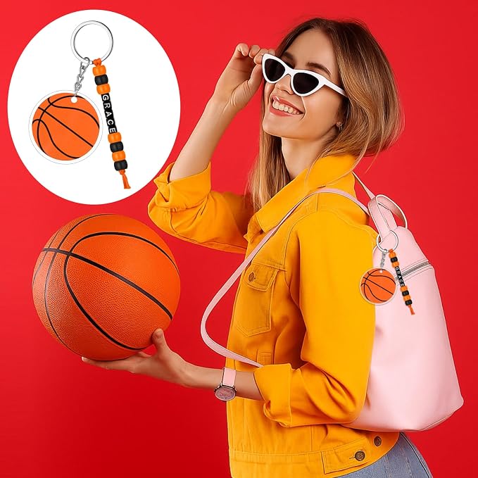 Suncalla 984 Pcs 24 Set Basketball Keychain Making Kit DIY Basketball Bag Tag - Image 5