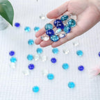 CYS EXCEL Blue Mix Glass Gemstone Beads Vase Fillers Flat Marble Beads Multiple - Image 4